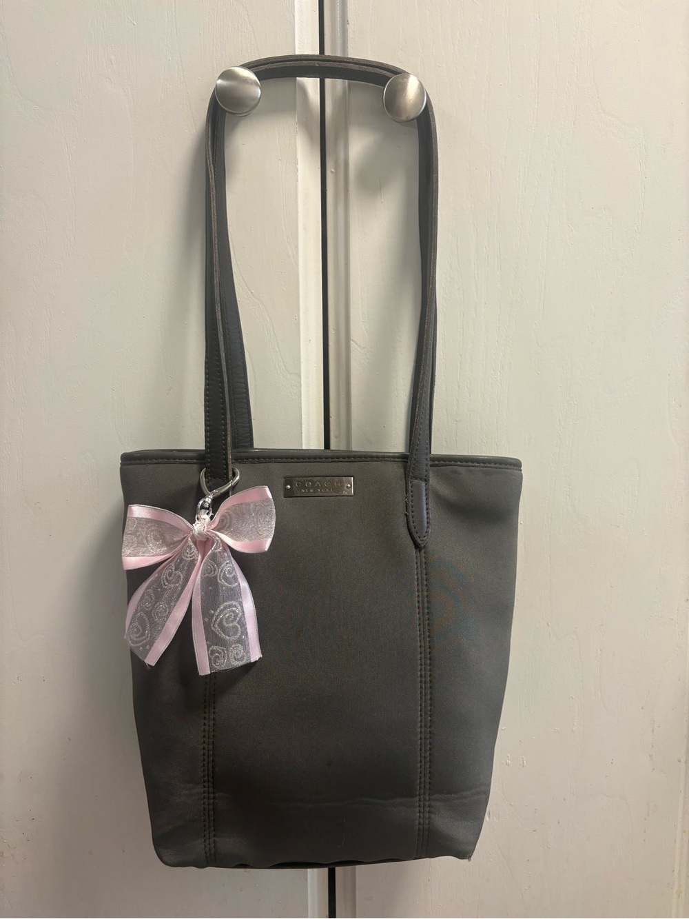 Authentic Grey coach neoprene bucket bag
